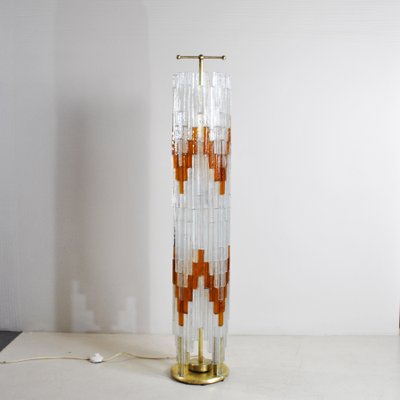 Ice & Orange Murano Glass Floor Lamp by Albano Poli for the Poliarte-JQO-1155122