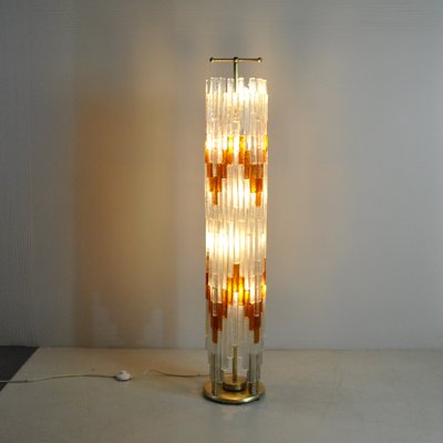 Ice & Orange Murano Glass Floor Lamp by Albano Poli for the Poliarte-JQO-1155122