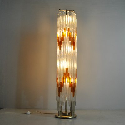 Ice & Orange Murano Glass Floor Lamp by Albano Poli for the Poliarte-JQO-1155122