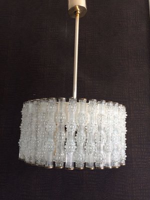 Ice Texture Crystal Drum Primat Chandelier from Kaiser Idell / Kaiser Leuchten, 1950s-RQV-822334