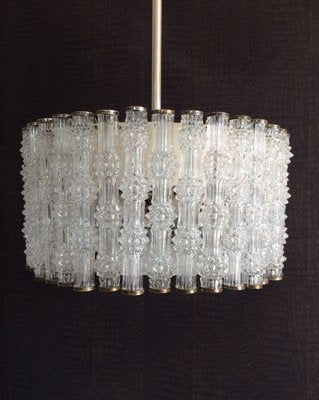 Ice Texture Crystal Drum Primat Chandelier from Kaiser Idell / Kaiser Leuchten, 1950s-RQV-822334