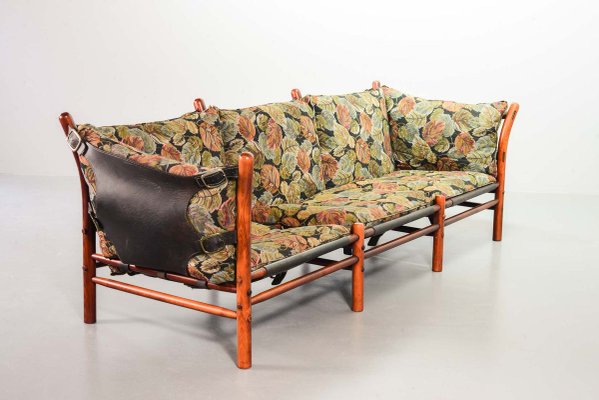 IIona 3-Seater Sofa in Autumn Dessin Fabric & Wood by Arne Norell for Arne Norell AB, 1960s-IXC-810301