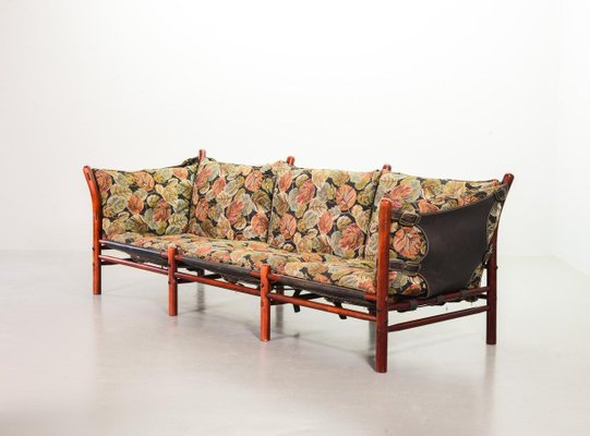 IIona 3-Seater Sofa in Autumn Dessin Fabric & Wood by Arne Norell for Arne Norell AB, 1960s-IXC-810301