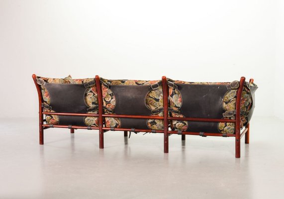 IIona 3-Seater Sofa in Autumn Dessin Fabric & Wood by Arne Norell for Arne Norell AB, 1960s-IXC-810301