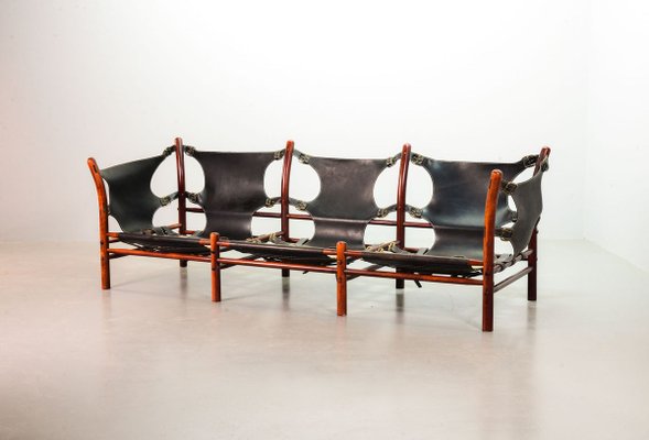 IIona 3-Seater Sofa in Autumn Dessin Fabric & Wood by Arne Norell for Arne Norell AB, 1960s-IXC-810301