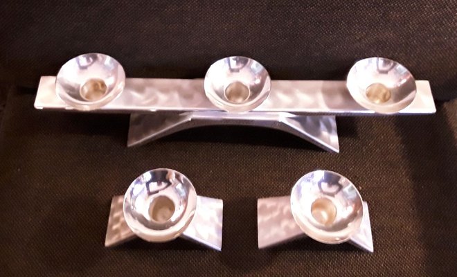 Ikora Silver-Plated Candle Holders from WMF, 1960s, Set of 3-HOI-753954