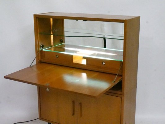 Illuminated Cherry Dressing Table with Folding Function from Hülsta, 1980s-LVS-1779683