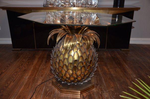 Illuminated Glass Pineapple Dining Table from Maison Jansen, 1970s-QVR-556443