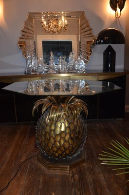 Illuminated Glass Pineapple Dining Table from Maison Jansen, 1970s-QVR-556443