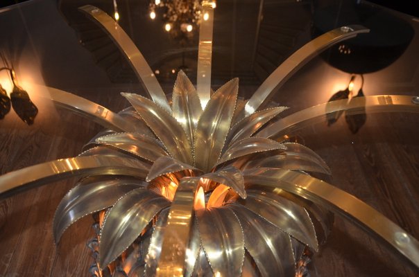 Illuminated Glass Pineapple Dining Table from Maison Jansen, 1970s-QVR-556443