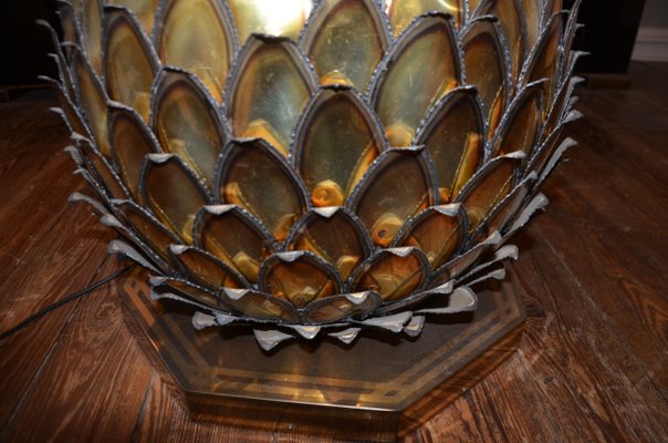 Illuminated Glass Pineapple Dining Table from Maison Jansen, 1970s-QVR-556443