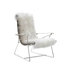 J.J. Lounge Chairs with high backrest & fur lining Mongolian lamb (Upholstery Material - Leather Beta) by B&B Italia