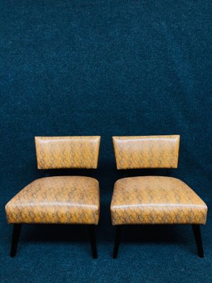 Imitation Snake Leather Lounge Chairs, 1980s, Set of 2-RZY-686580