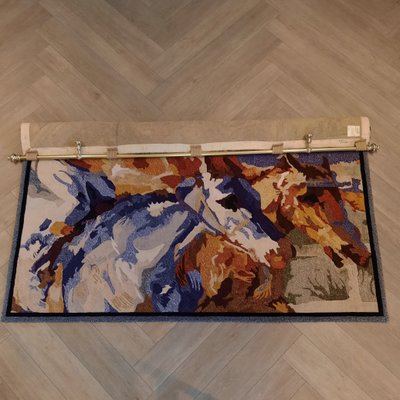 Impressionist Handmade Horse Racing Rug, 2000s-SJU-1216106