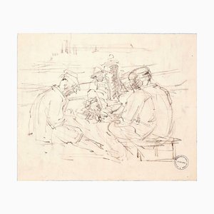 In Good Company - Original Charcoal Drawing by Paul Garin - 1950s 1950s-ZCI-761119