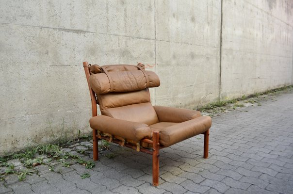 Inca Lounge Chair in Cognac Leather by Arne Norell for Arne Norell AB, 1970s-UF-1704000