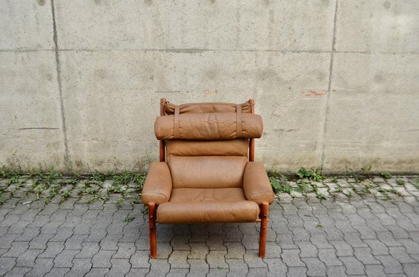 Inca Lounge Chair in Cognac Leather by Arne Norell for Arne Norell AB, 1970s-UF-1704000