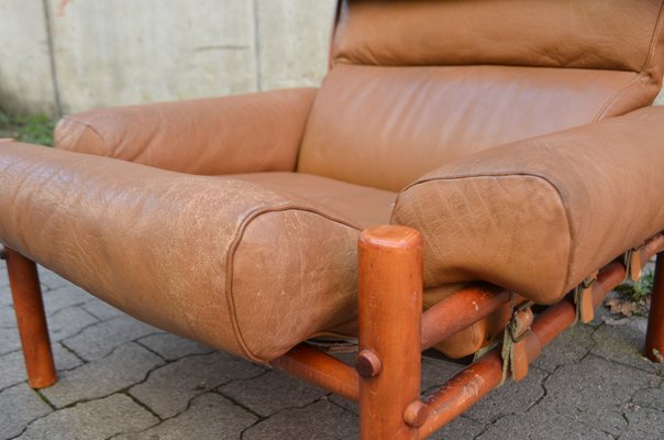 Inca Lounge Chair in Cognac Leather by Arne Norell for Arne Norell AB, 1970s-UF-1704000