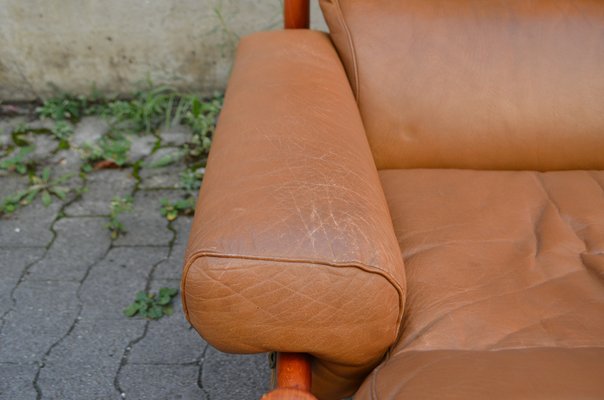 Inca Lounge Chair in Cognac Leather by Arne Norell for Arne Norell AB, 1970s-UF-1704000