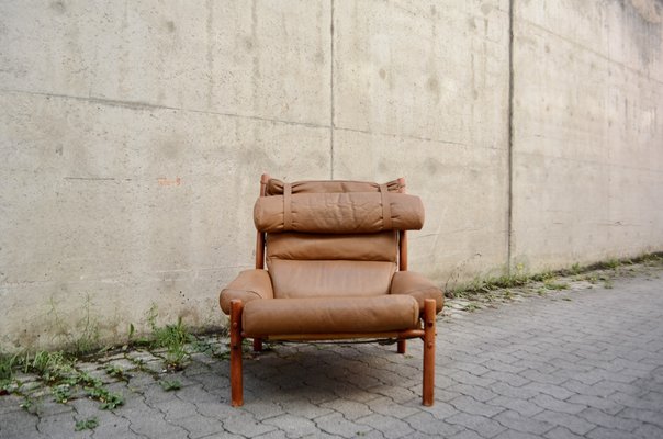 Inca Lounge Chair in Cognac Leather by Arne Norell for Arne Norell AB, 1970s-UF-1704000