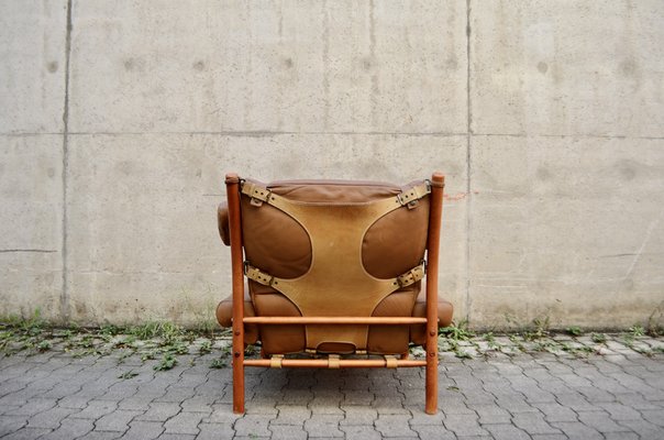 Inca Lounge Chair in Cognac Leather by Arne Norell for Arne Norell AB, 1970s-UF-1704000