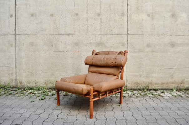 Inca Lounge Chair in Cognac Leather by Arne Norell for Arne Norell AB, 1970s-UF-1704000