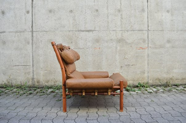 Inca Lounge Chair in Cognac Leather by Arne Norell for Arne Norell AB, 1970s-UF-1704000