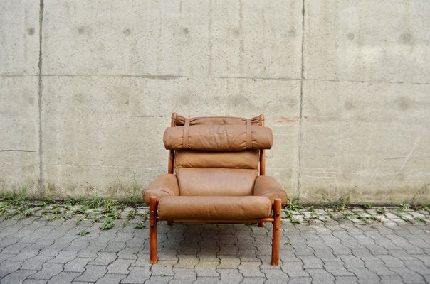 Inca Lounge Chair in Cognac Leather by Arne Norell for Arne Norell AB, 1970s-UF-1704000