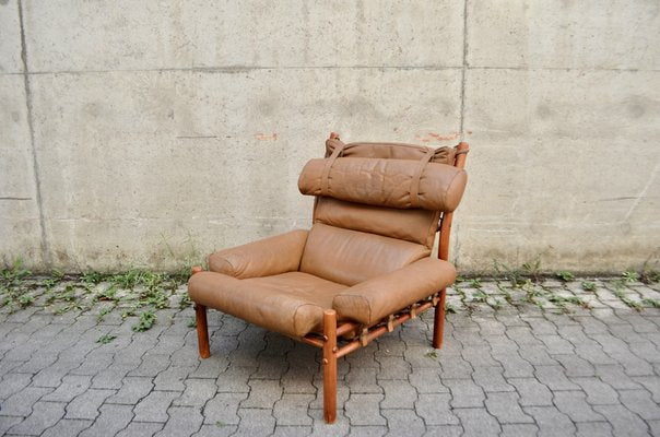 Inca Lounge Chair in Cognac Leather by Arne Norell for Arne Norell AB, 1970s-UF-1704000