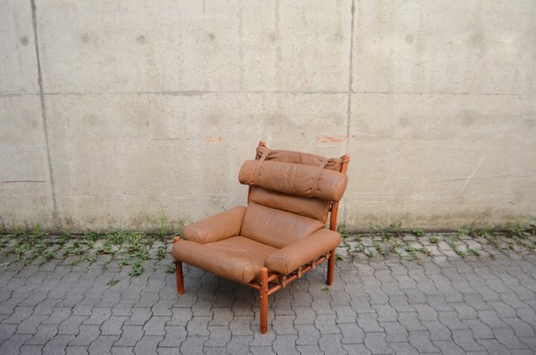 Inca Lounge Chair in Cognac Leather by Arne Norell for Arne Norell AB, 1970s-UF-1704000