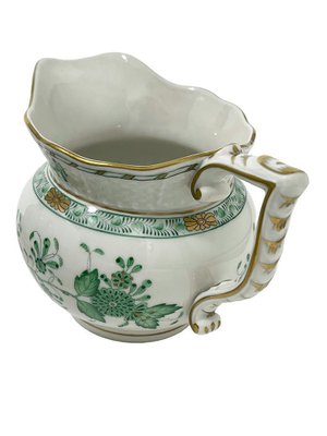 Indian Basket Green Pattern Porcelain Tea Service for 12 from Herend, Hungary, 1930s, Set of 27-UCH-1722128