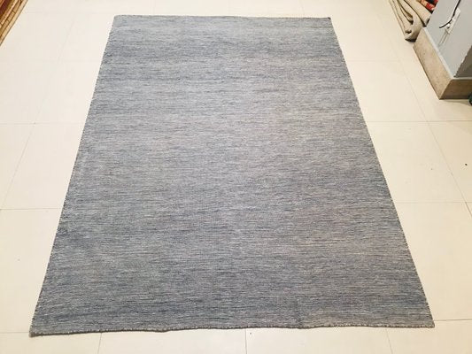 Indian Blue and Beige Wool and Cotton Kilim Rug, 1970s-NOU-554211