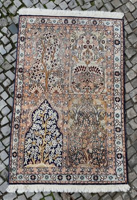 Indian Cashmere Silk Rug in Prayer form with Tree of Life Motif-CZ-1752422