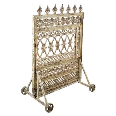 Indian Cast Iron Gate on Casters-NQ-1815783