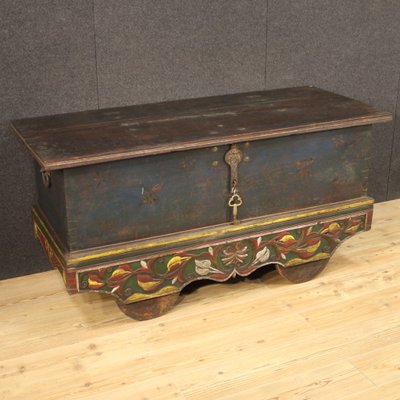 Indian Painted Wood Chest, 1960s-RP-2017451