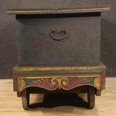 Indian Painted Wood Chest, 1960s-RP-2017451