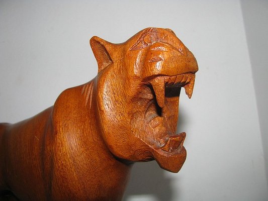 Indian Rosewood Panther Sculpture, 1980s-SZW-722124