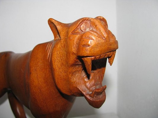 Indian Rosewood Panther Sculpture, 1980s-SZW-722124