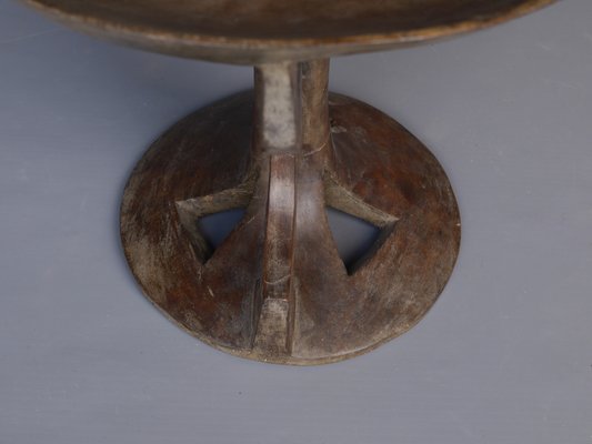 Indian Wood Footed Bowl with Handle, 1950s-MB-1408692