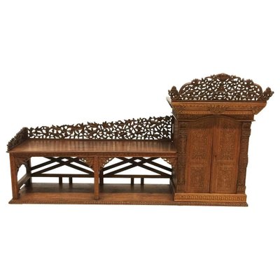 Indonesian Hand Carved Wall Unit or Cabinet-UCH-1224468