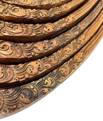 Indonesian Teak Wooden Serving Trays, Set of 6-UCH-1224291