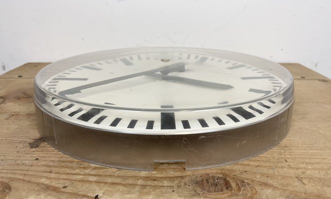 Industrial Acrylic Glass Station Wall Clock from Tn, 1960s-CGF-1404618