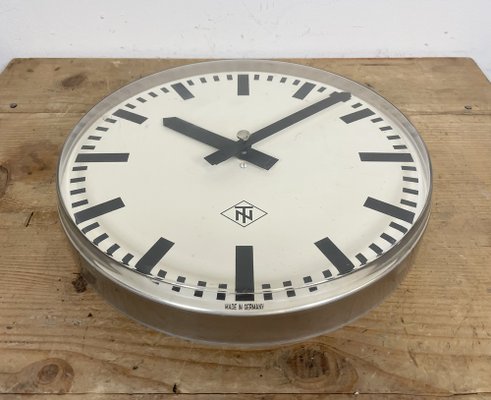 Industrial Acrylic Glass Station Wall Clock from Tn, 1960s-CGF-1404618