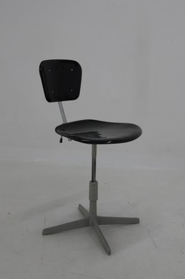 Industrial Adjustable Swivel Chair, Czechoslovakia, 1960s-TZ-1416507