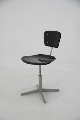 Industrial Adjustable Swivel Chair, Czechoslovakia, 1960s-TZ-1416507