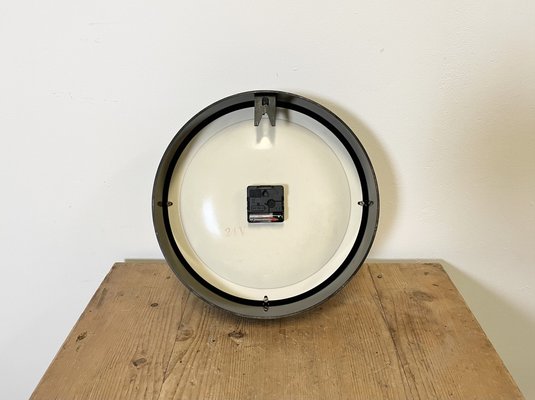 Industrial Bakelite Factory Wall Clock from Pragotron, 1960s-CGF-986326