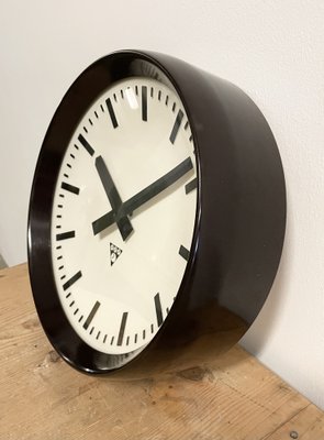 Industrial Bakelite Factory Wall Clock from Pragotron, 1960s-CGF-986326