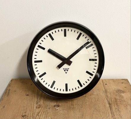 Industrial Bakelite Factory Wall Clock from Pragotron, 1960s-CGF-986326