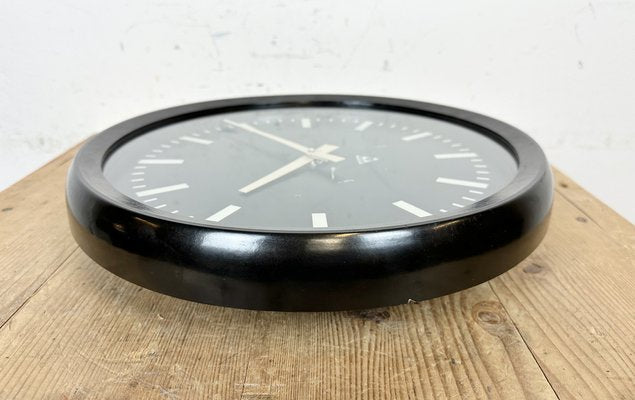 Industrial Bakelite Factory Wall Clock from Pragotron, 1970s-CGF-1718294