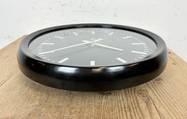 Industrial Bakelite Factory Wall Clock from Pragotron, 1970s-CGF-1718294